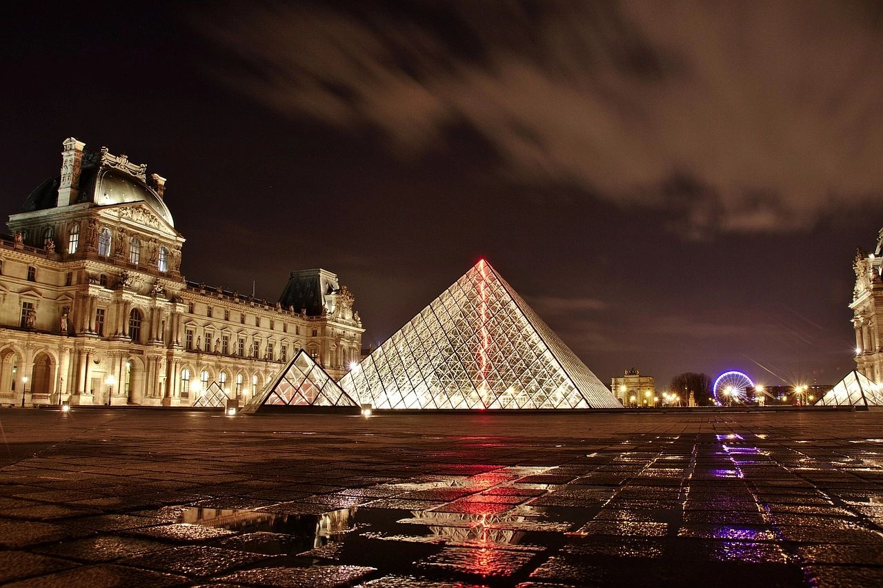 Paris Nacht Louvre 1280